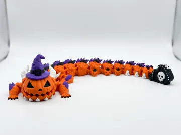 Adorno temático: Cute Pumpkin Flexi Dragon – Halloween Toy — vista de referencia 3