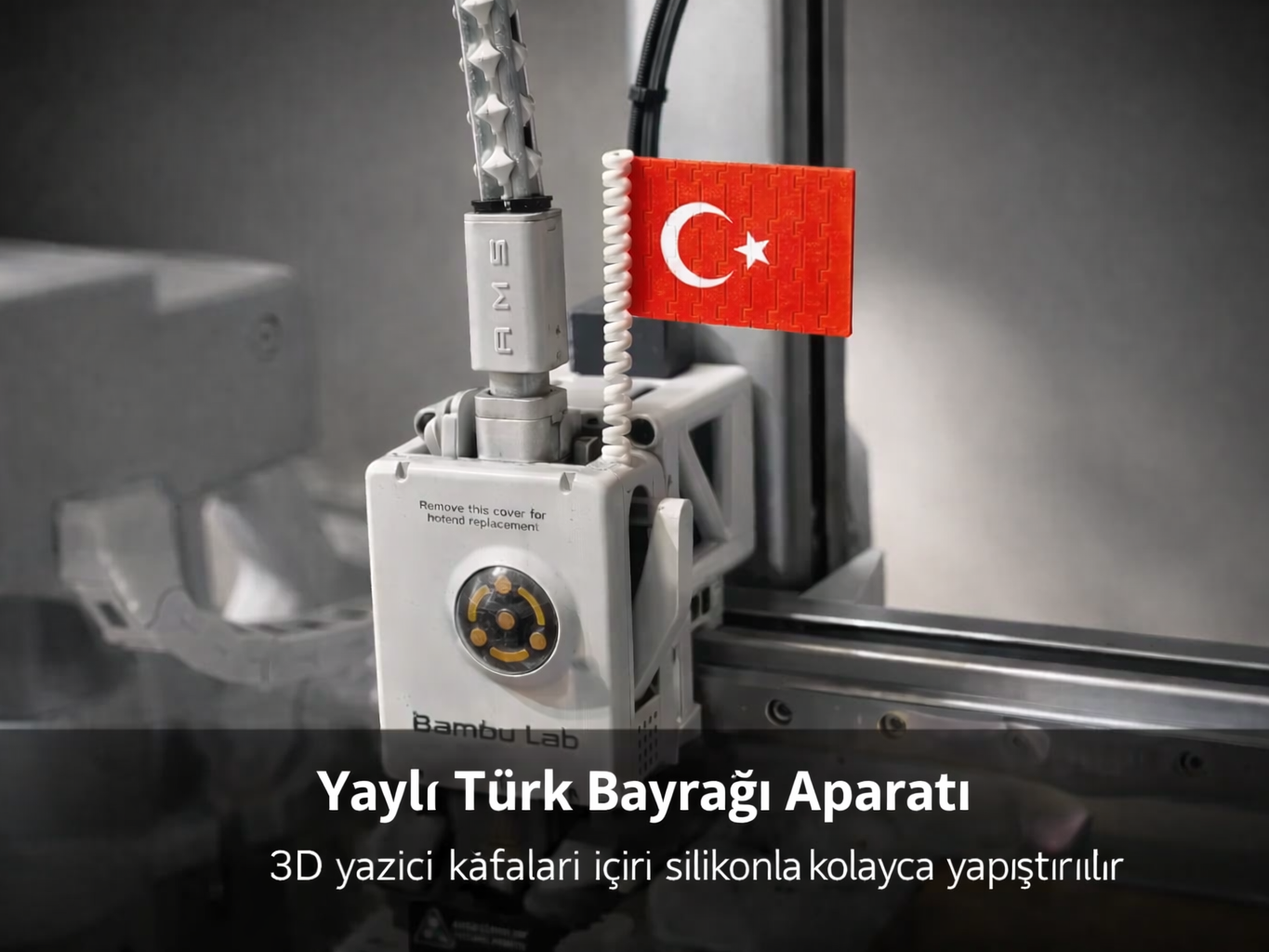 Turkish Flag for 3D Printer Head – Waving Mount