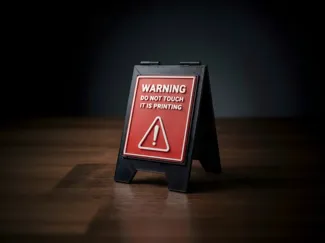 Bambu A-Stand customizable printing warning sign