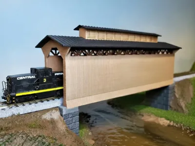 1:160 N Scale Covered Model Train Bridge