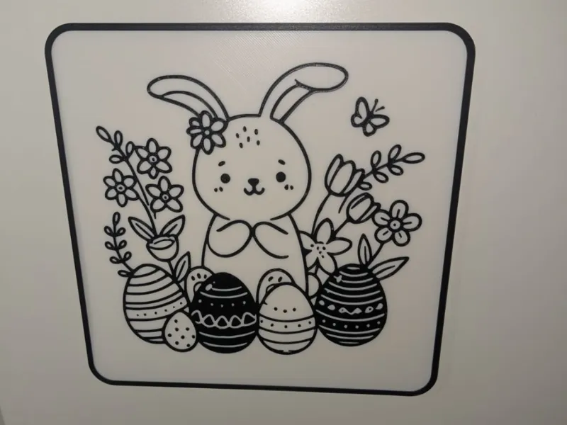 Wall Art: cute easter bunny in a frame