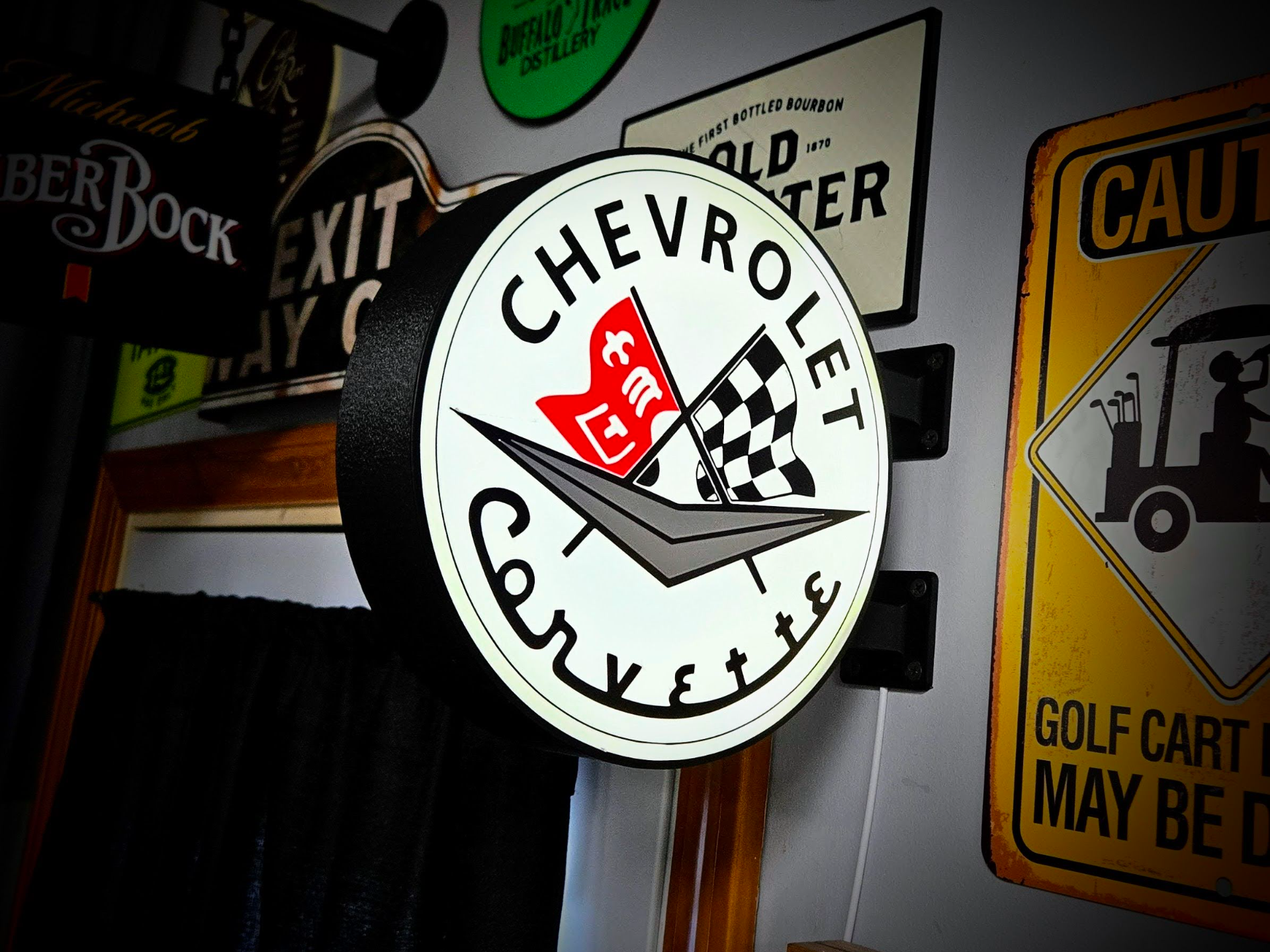 CORVETTE ~ 2-Sided Gas Station Lighted Sign