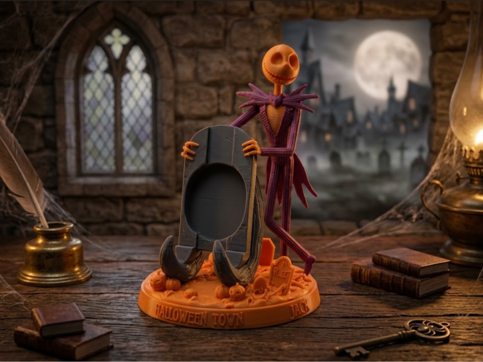 Spooky Halloween Skeleton Phone Stand 3D model