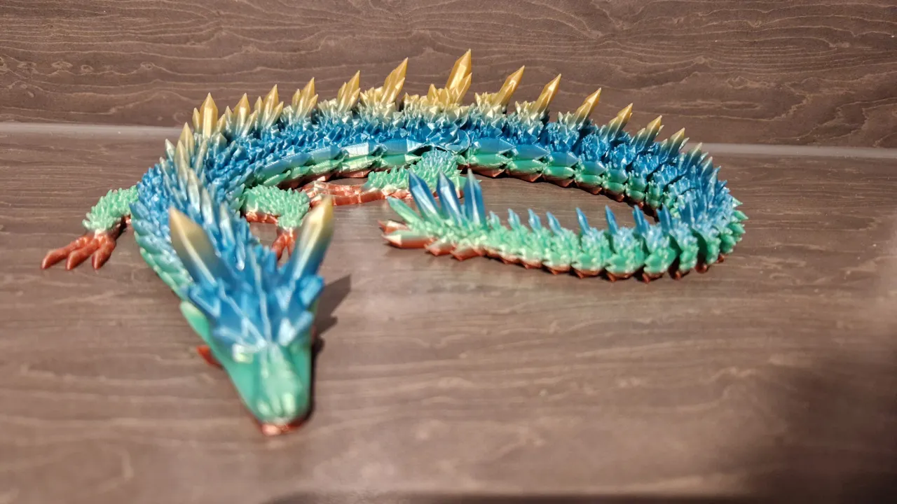 Articulated crystal dragon view 3