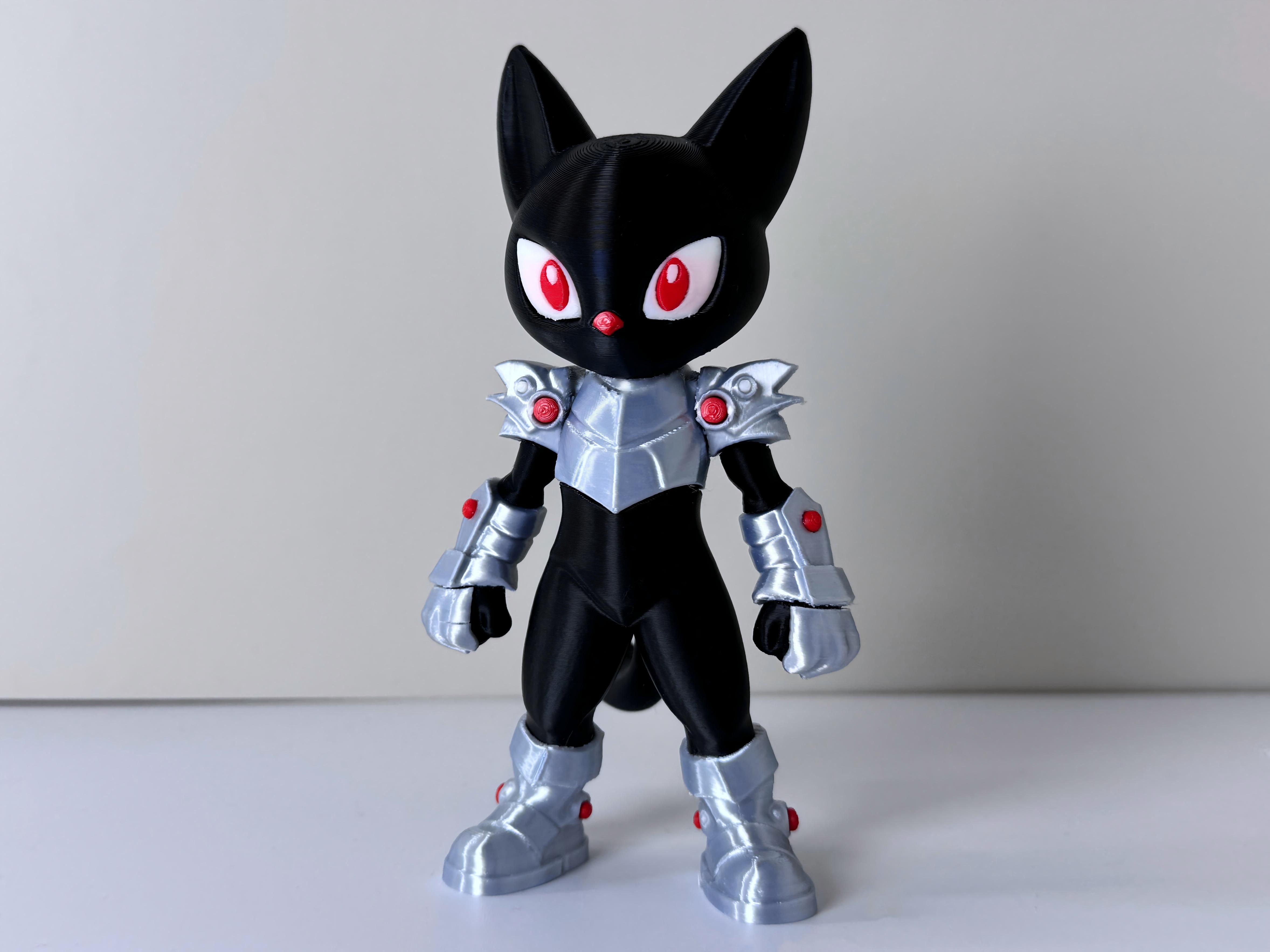 Miniatura 2 do modelo 3D 黑猫战士 -LOGO 双配置