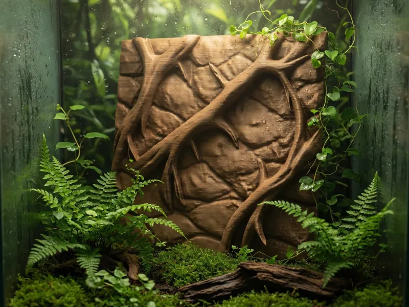 3D Terrarium Rückwand Ast, Steine