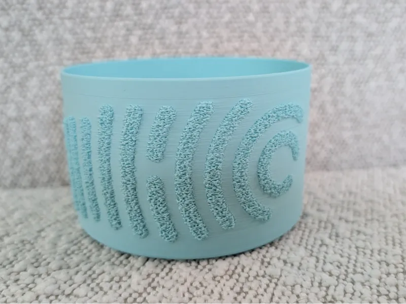 Multi textured fuzzy pot