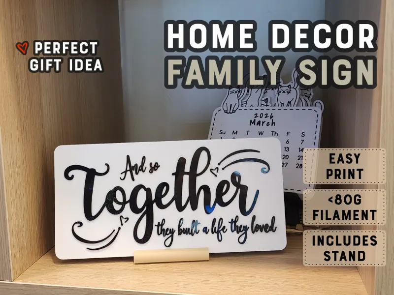 Home Decor Family Quote Sign w/ Stand