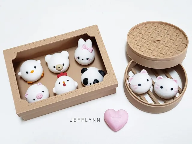 Animal bun Dim Sum Basket and Box