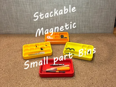 Stackable Magnetic Small Parts Bins