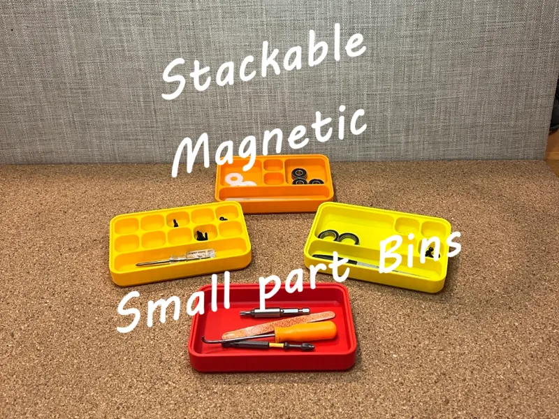 Stackable Magnetic Small Parts Bins