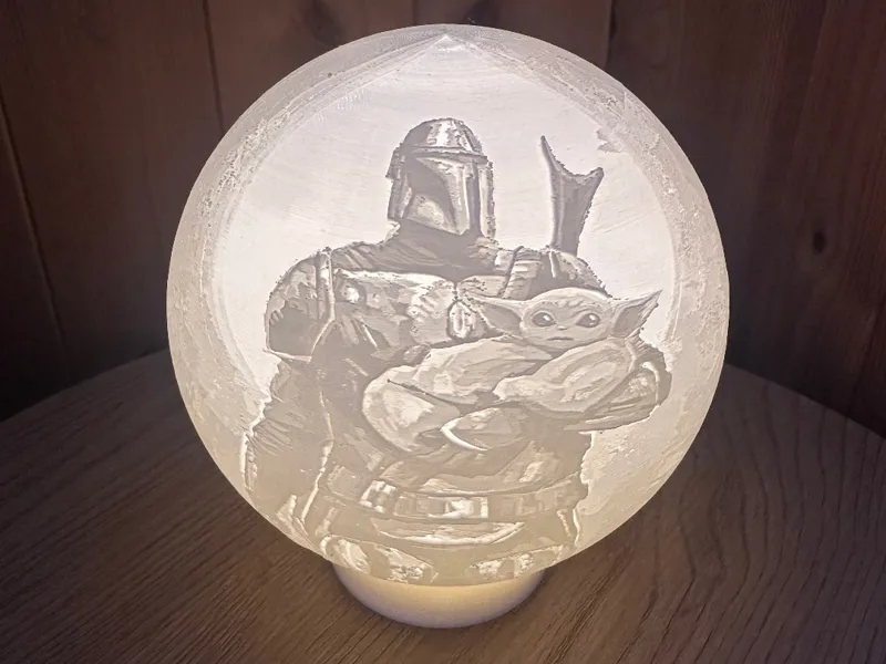 Mandalorian and Grogu Lamp -with Bambu LED Inserts