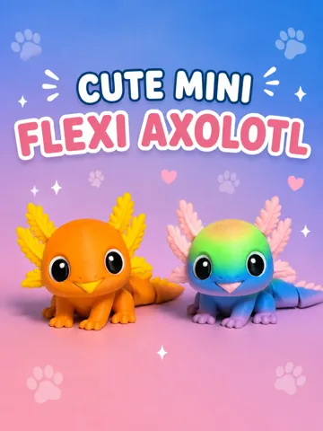 Objeto manipulable: Cute Mini Flexi Axolotl — vista de referencia 2