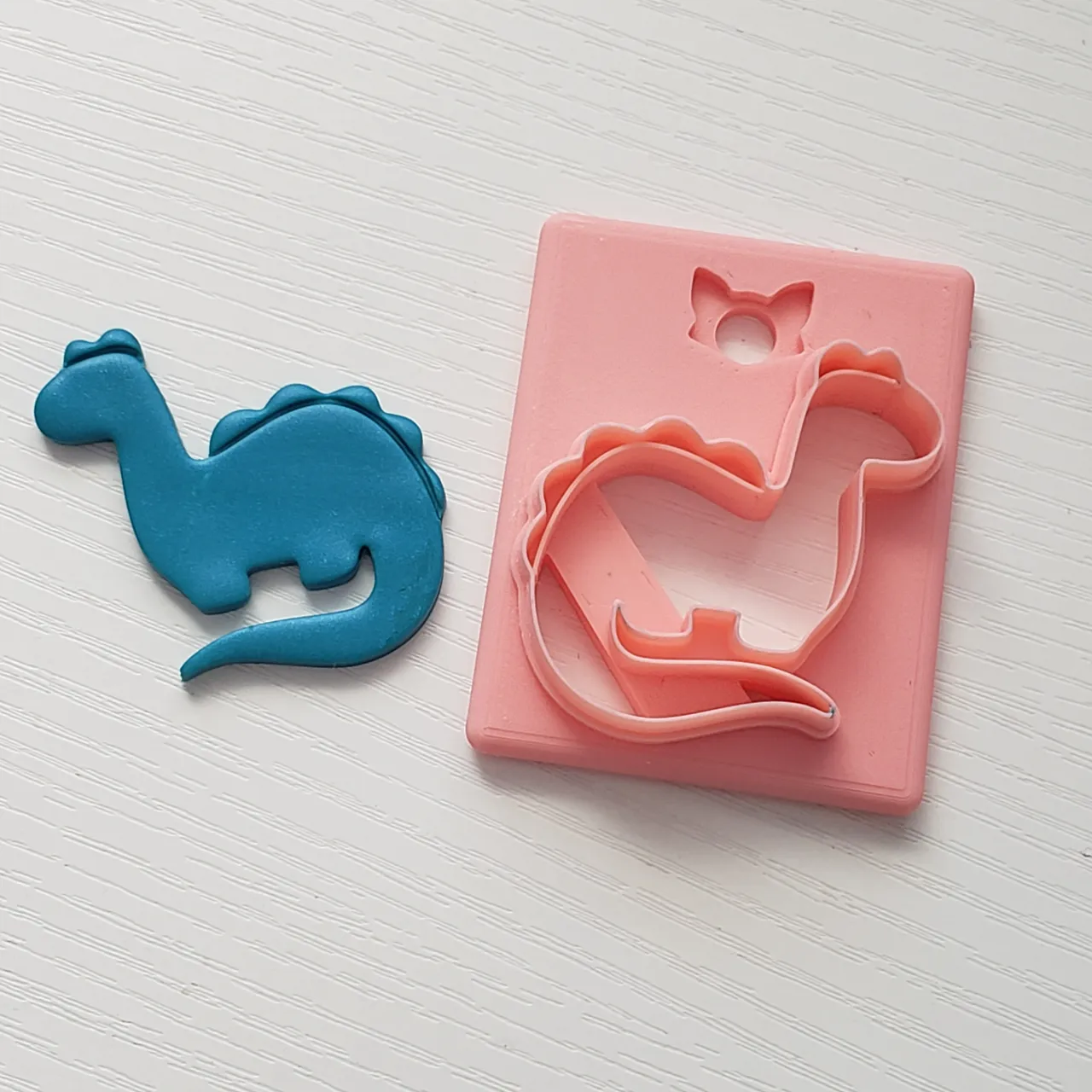 Cute Simple Dinosaur 2 Polymer Clay Earring Cutter view 2
