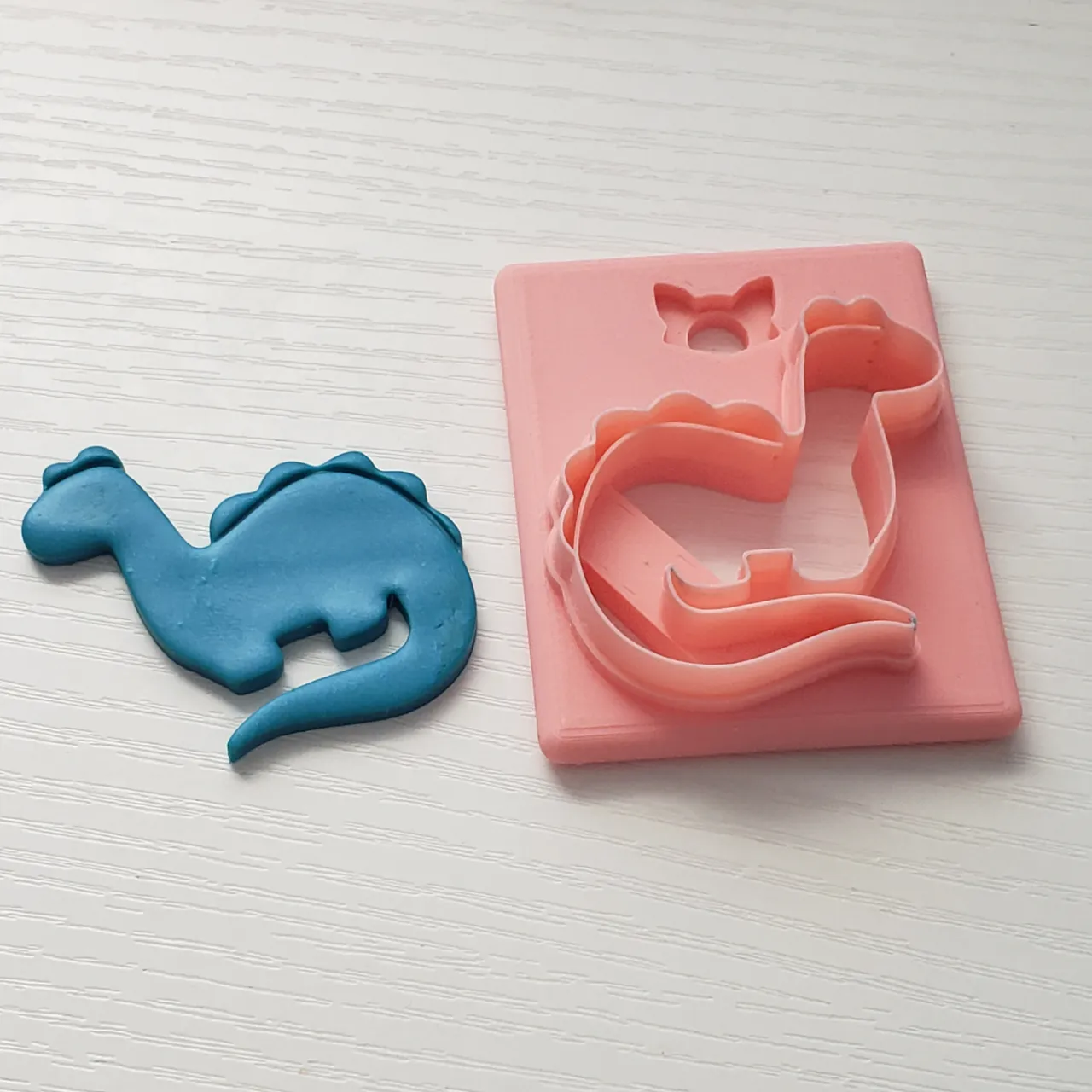 Cute Simple Dinosaur 2 Polymer Clay Earring Cutter view 3
