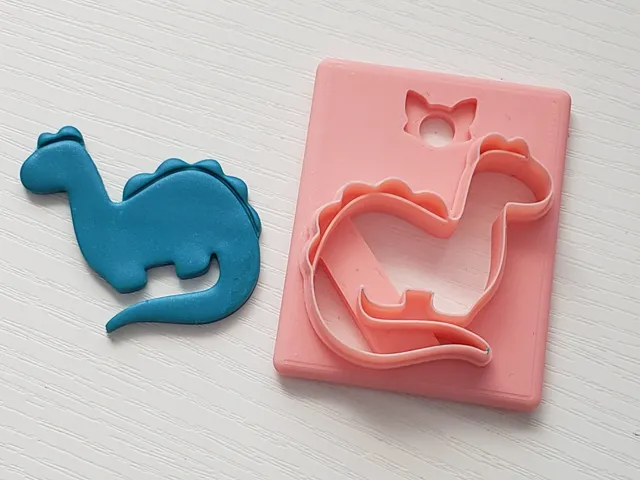 Cute Simple Dinosaur 2 Polymer Clay Earring Cutter