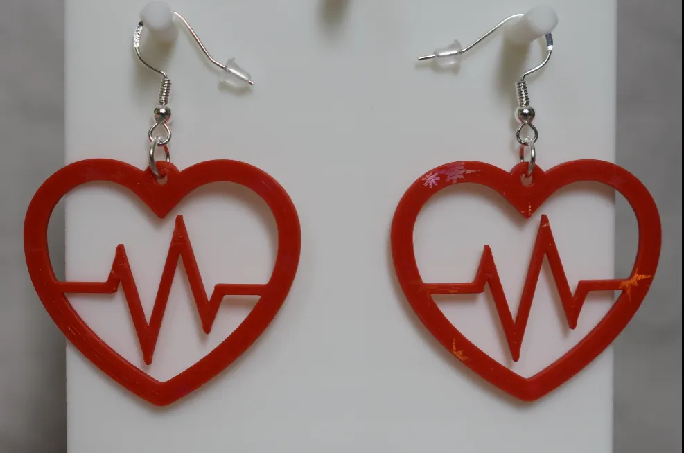 Heartbeat earrings view 2