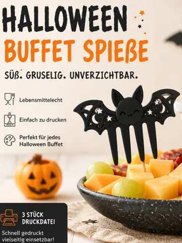 Adorno temático: Halloween Buffet Spieße Fledermaus, Geist & Kürbis — vista de referencia 2