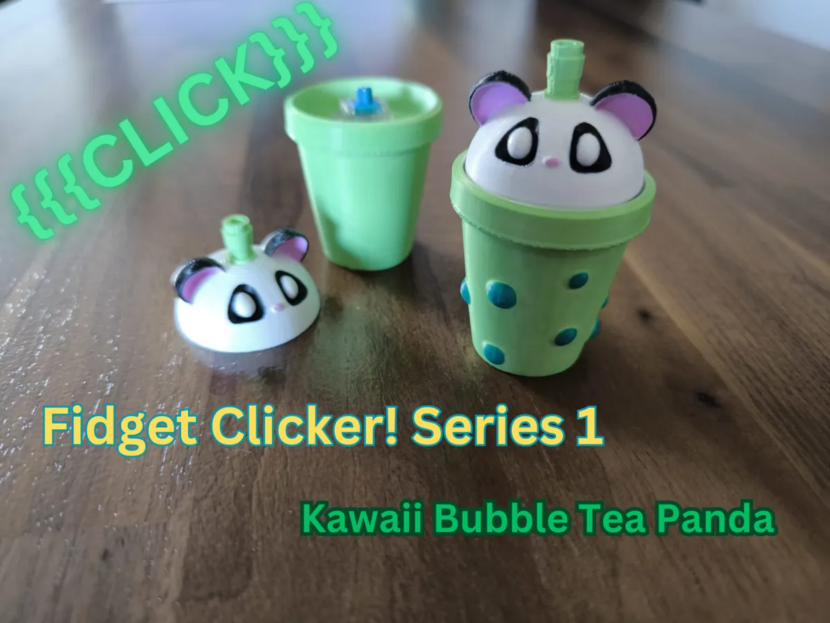 Kawaii Bubble Tea Panda Fidget Clicker - Free 3D Print Model - MakerWorld