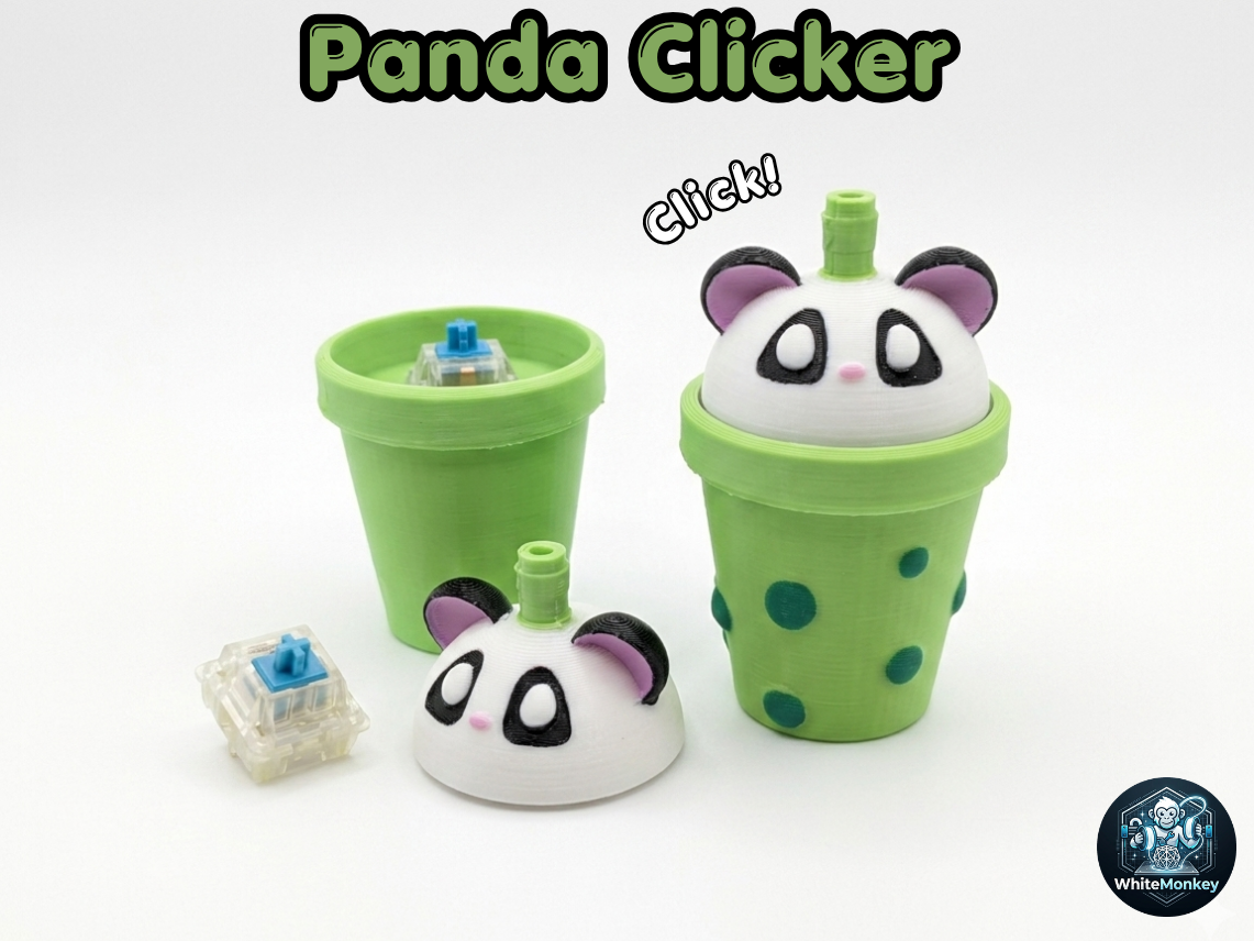 Kawaii Bubble Tea Panda Fidget Clicker