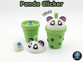 Kawaii Bubble Tea Panda Fidget Clicker