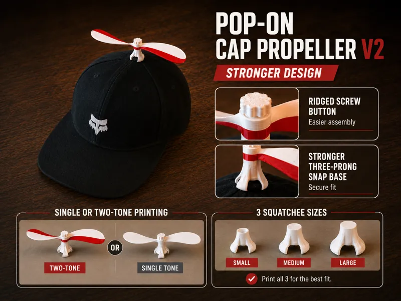 Pop-On Cap Propeller V2: Stronger... Built to Spin