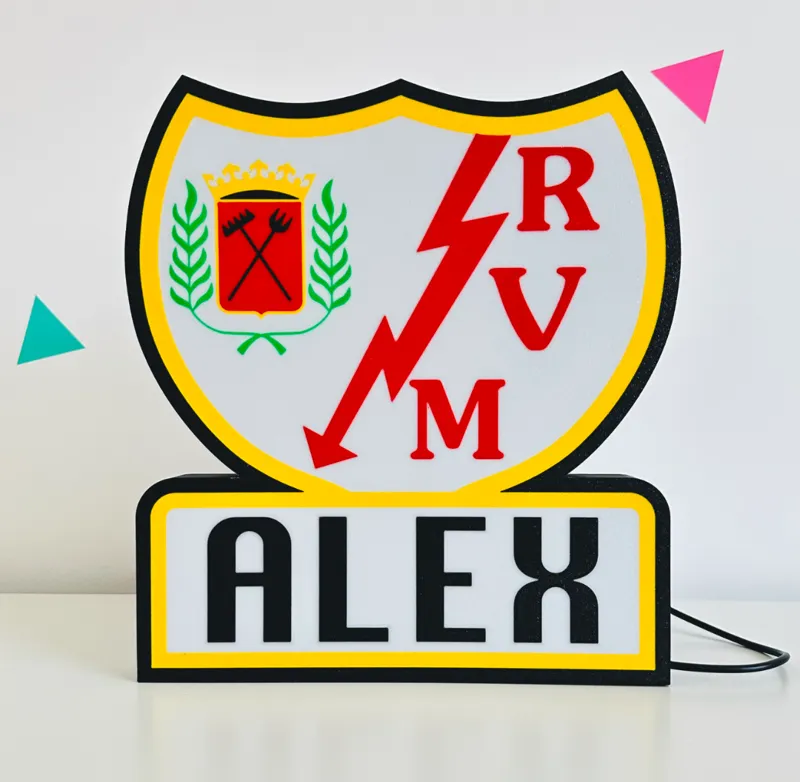 Lampara Rayo Vallecano con nombre
