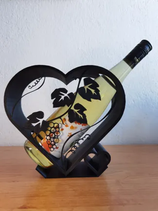 Heart shaped wine bottle holder.