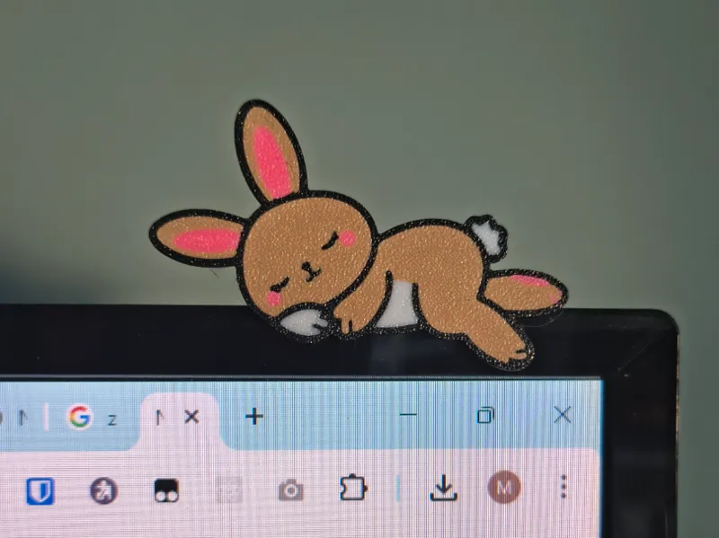 Sleeping Bunny Monitor Topper Decoration