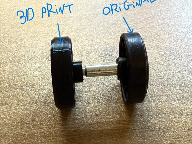 Desk Caster Wheel with Central Locking-Pin Bore