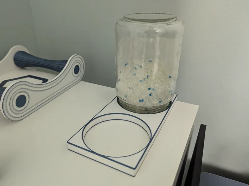 Glass jar base for desiccant beads or coffee or...
