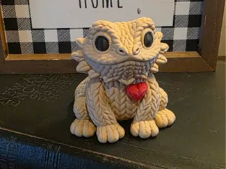 Cute Valentines Day Bearded Dragon Seated Heart