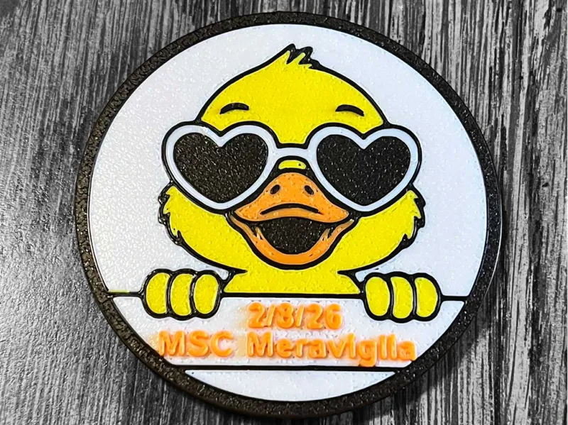 duck with heart sunglasses magnet