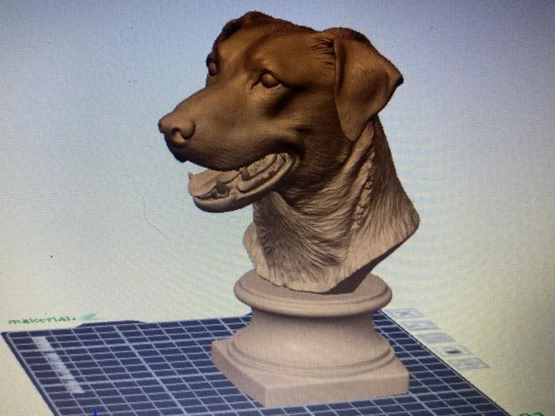 estatua de cabeza de perro de un solo color 