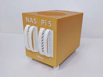 Dual-Fan NAS Case for RPi 5 3.5″ HDDs (with Guide)