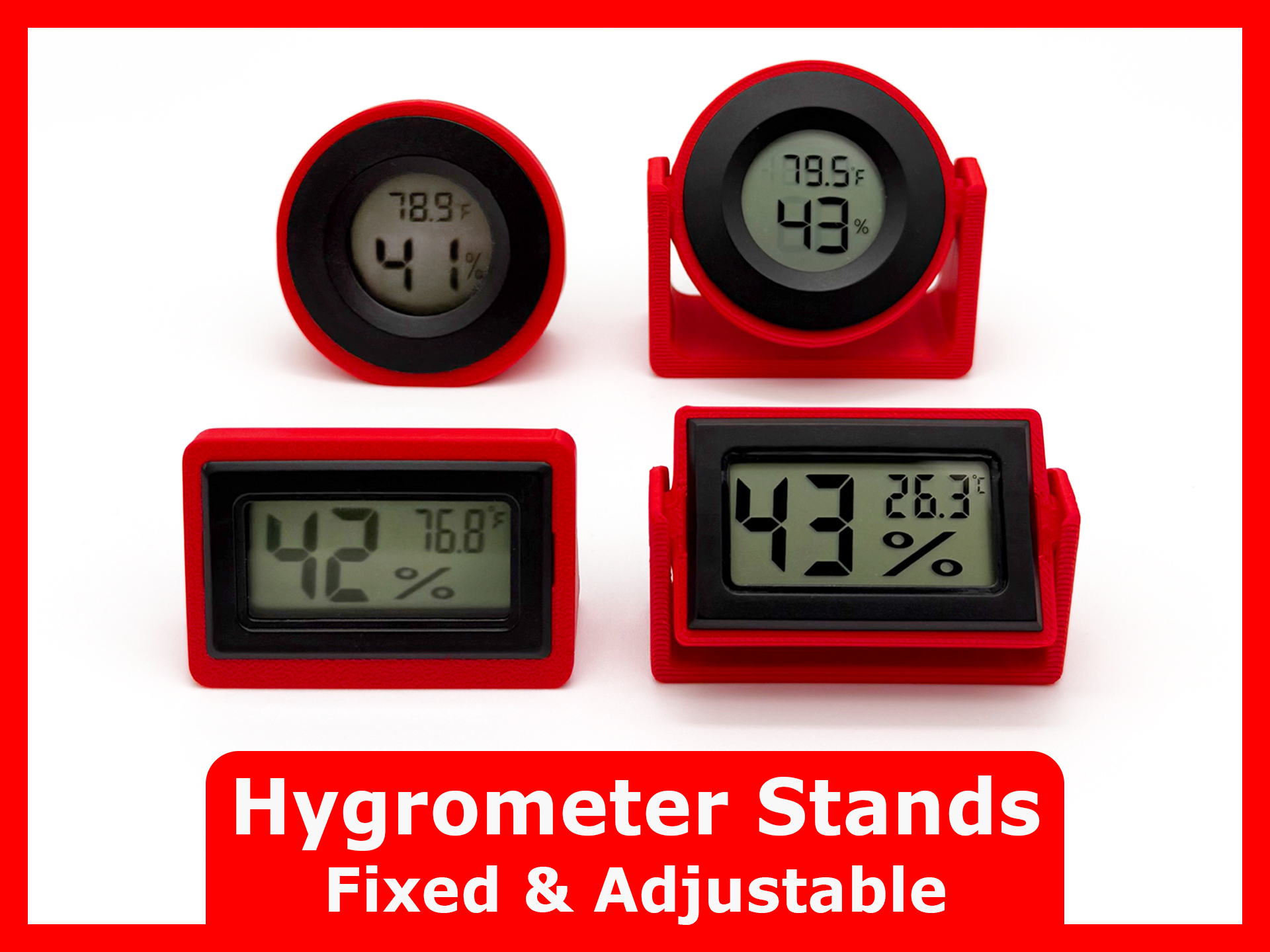 Hygrometer Stand - Fixed and Adjustable Angle