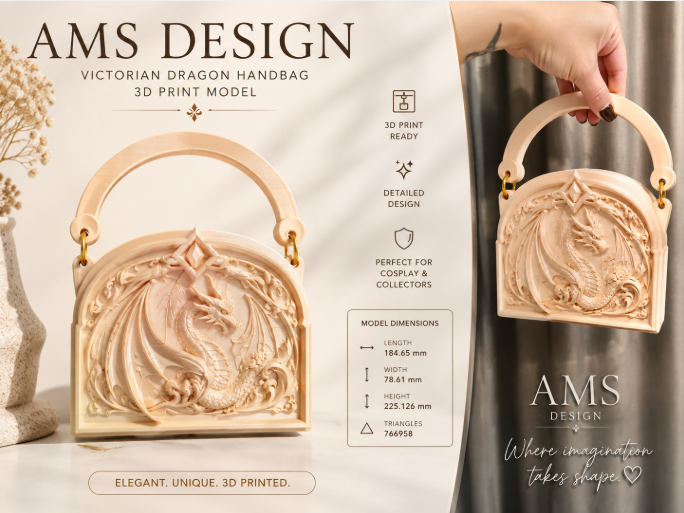 Victorian Dragon Handbag – 3D Printable 3D model