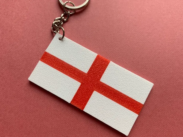 Simple England St George's Cross Keyring Key Chain