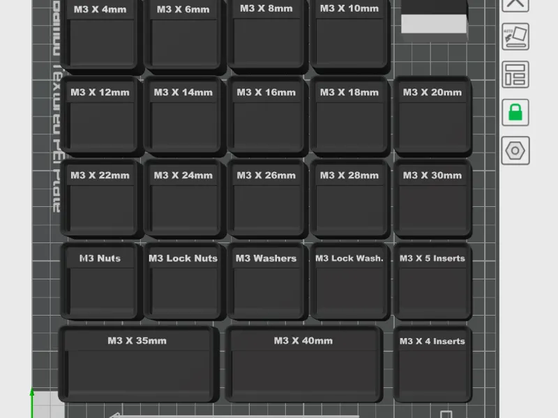 Gridfinity Customizable Label Sweep Metric Bins