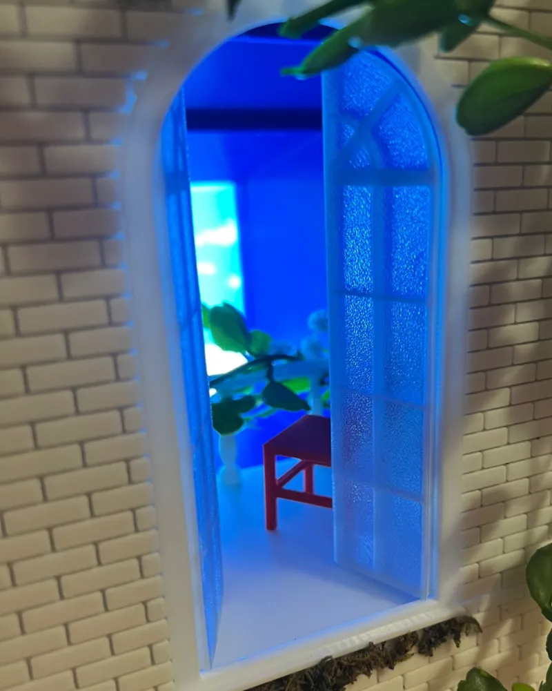 Glass panel for miniature glass door