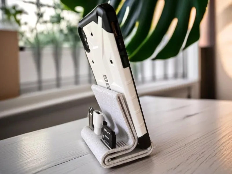 Phone Stand w/ USB-C & A / SD & MicroSD Organizer