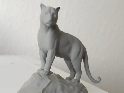 Majestic Black Panther on Rock – Highly Detailed