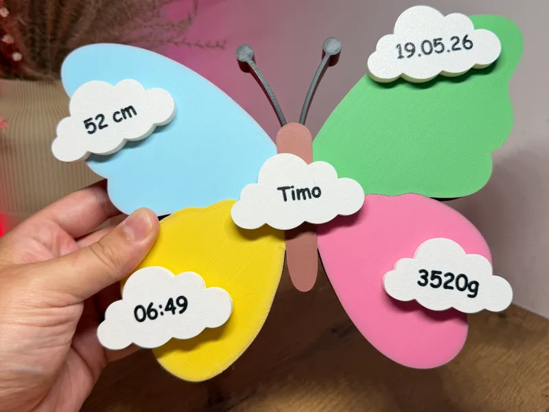 Personalized Butterfly Gift – Custom Birth Memory