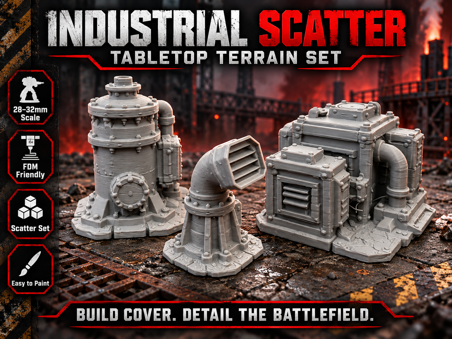 Industrial Scatter Terrain Set – 3-teilig 3D model