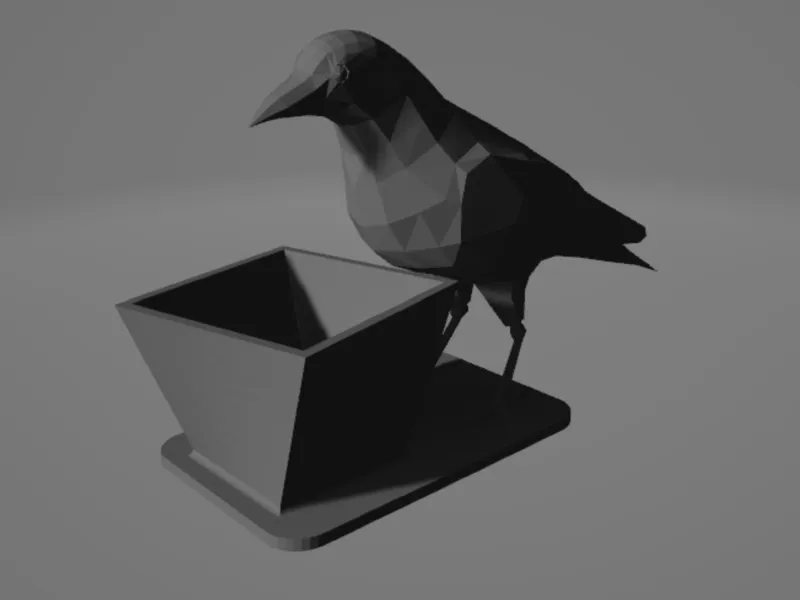 Raven Coin Tray Low Poly