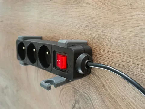electrical power strip wall mount clip view 2