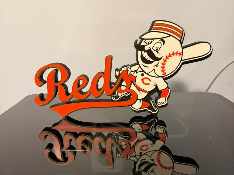 Classic Cincinnati Reds Mr. Redlegs display sign