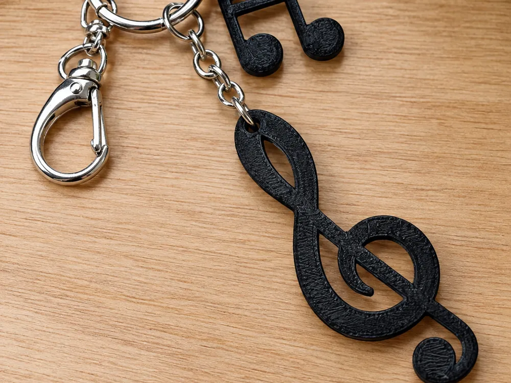 Musical Note Keychain with Pendant - Free 3D Print Model - MakerWorld