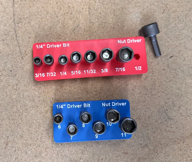 Gridfinity Nut Driver - SAE & Metric 1/4" Bit