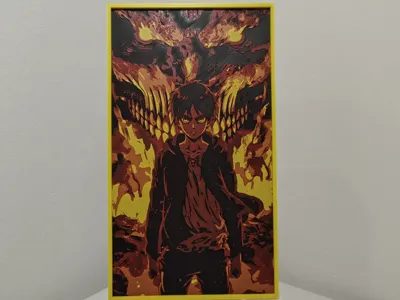 Eren Yeager "The Founder" Anime HueForge Wall Art 